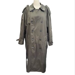 London Fog men's Removable Liner Double Breast Long Brown Trench Coat 42R warm